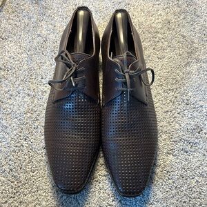 Saks Fifth Avenue Brown Oxfords with Perforated Leather